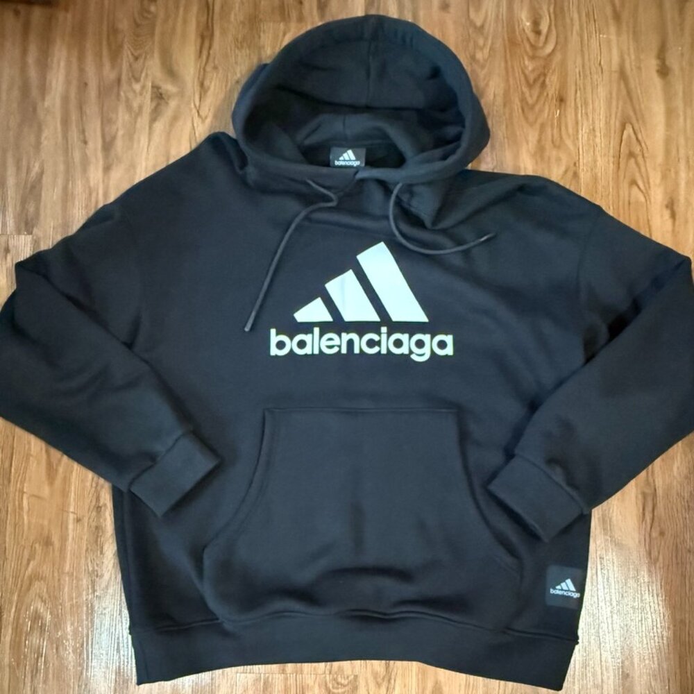 Balenciaga x Adidas Oversized Hoodie in Black EUR Size XXL